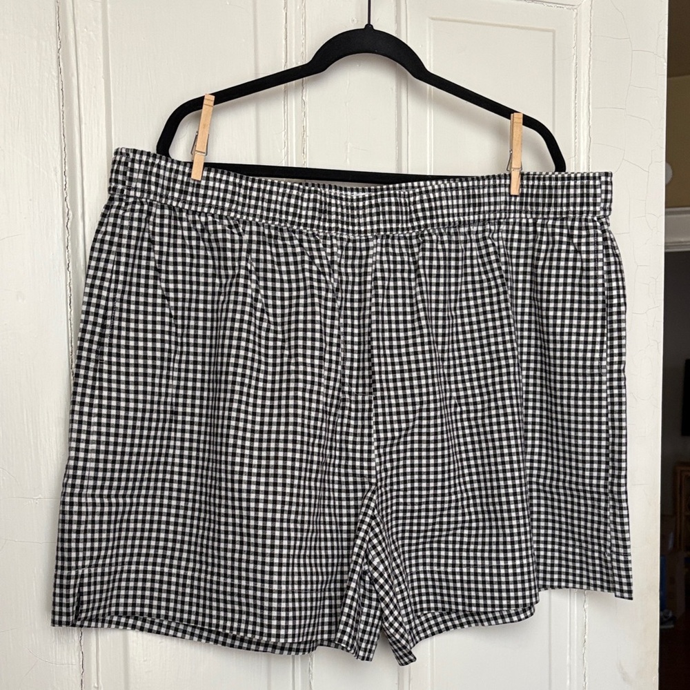 black and white gingham shorts